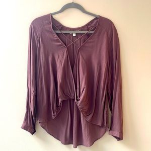 Brown blouse with cross front